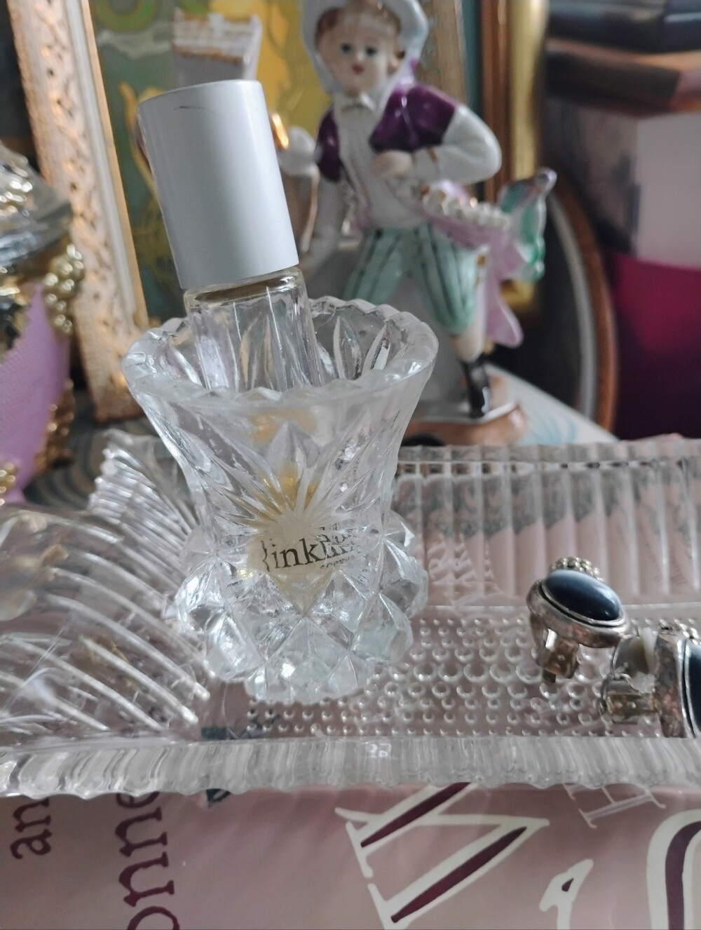 Vintage, Vanity Display, Perfume/Lipstick Holder, Clear Cut